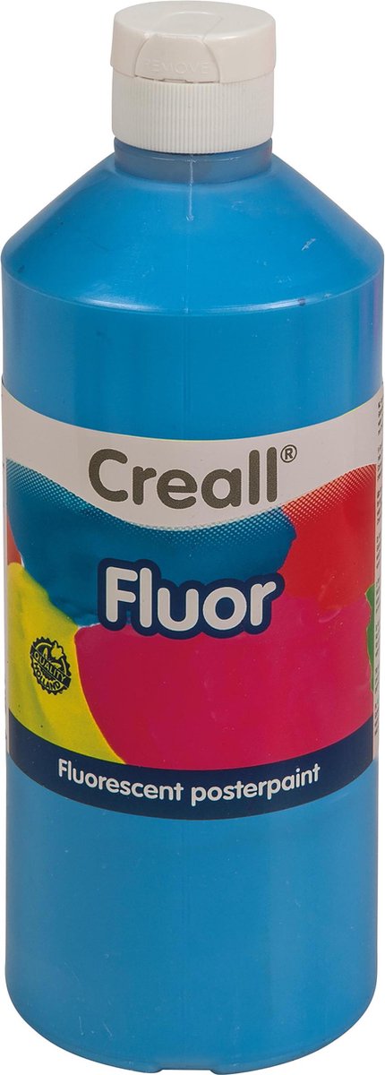 Plakkaatverf Creall Fluor | Flacon Ã  500 ml | Blauw